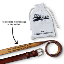 Load image into Gallery viewer, Real Leather Message Men's Belt