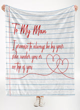 Load image into Gallery viewer, To My Man (Paper White Design) - Premium Blanket