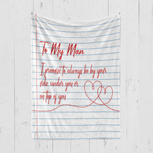 Load image into Gallery viewer, To My Man (Paper White Design) - Premium Blanket