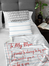 Load image into Gallery viewer, To My Man (Paper White Design) - Premium Blanket