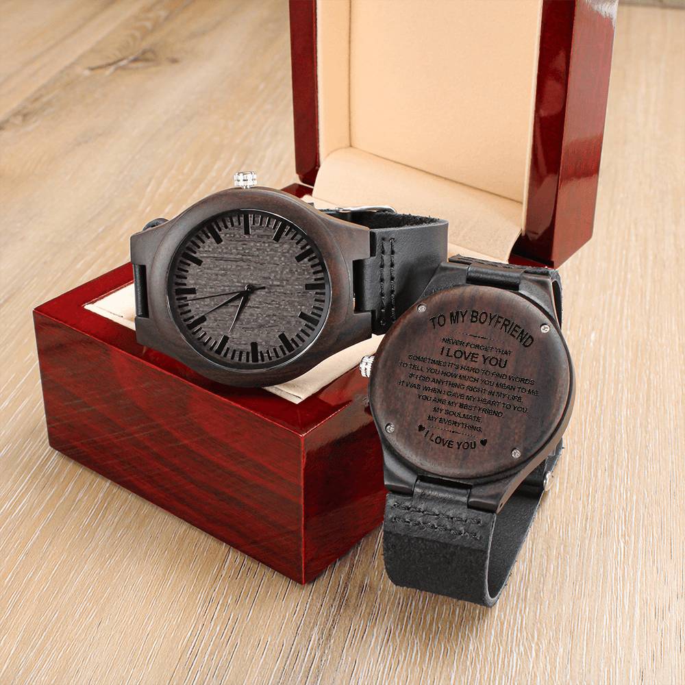 To My Boyfriend Wooden Watch - W01