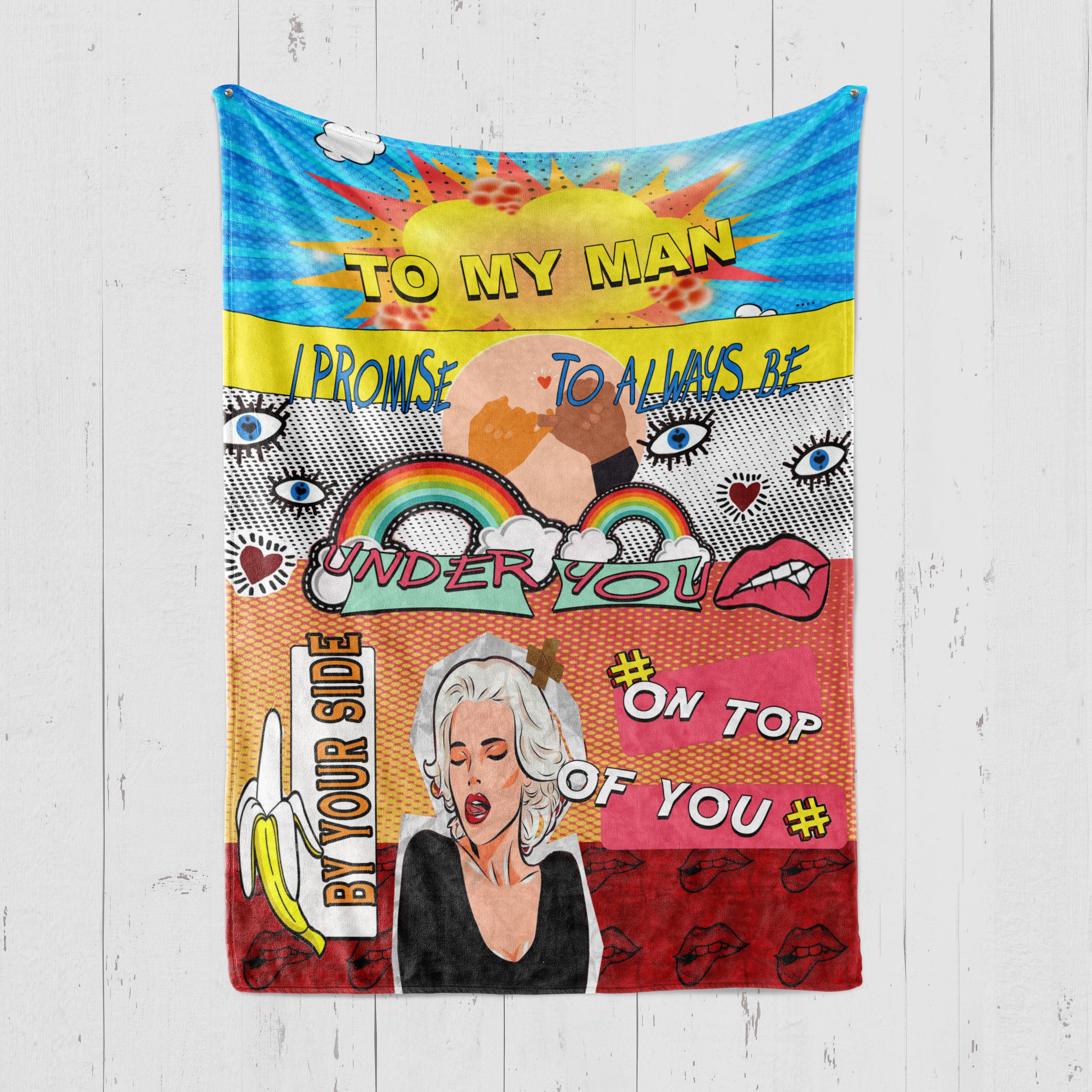 Pop Art - To My Man Promise  Premium Fleece Blanket