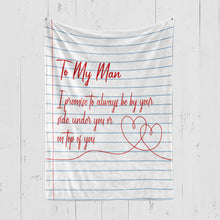 Load image into Gallery viewer, To My Man (Paper White Design) - Premium Blanket
