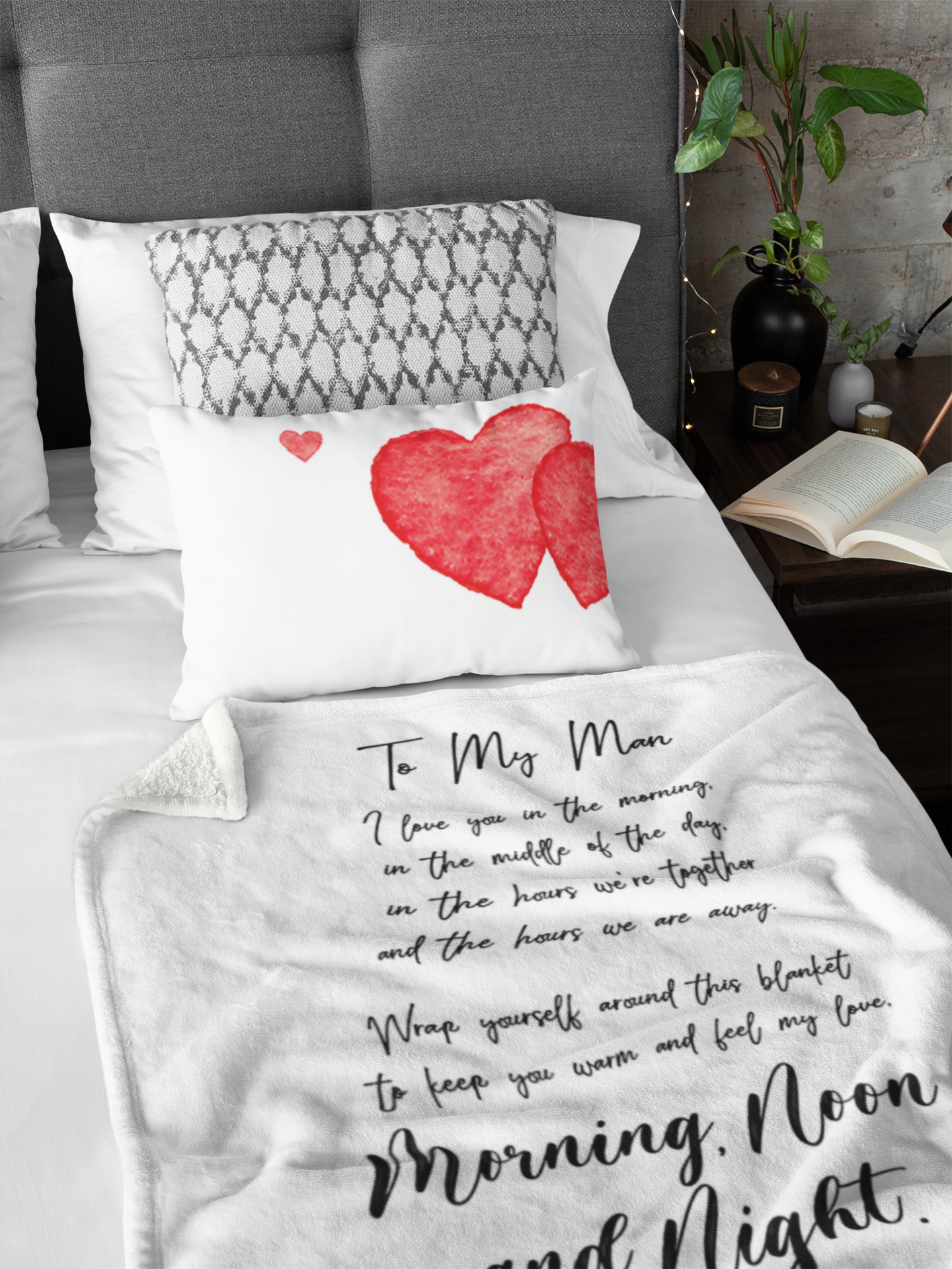 To My Man (white) -  Premium Blanket