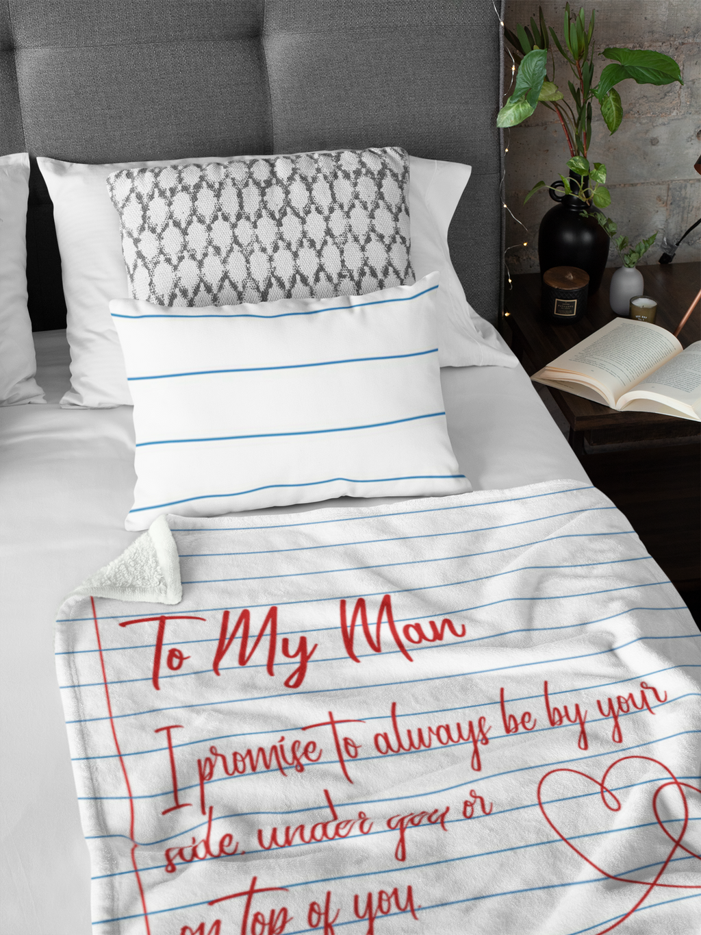 To My Man (Paper White Design) - Premium Blanket