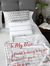 Load image into Gallery viewer, To My Man (Paper White Design) - Premium Blanket
