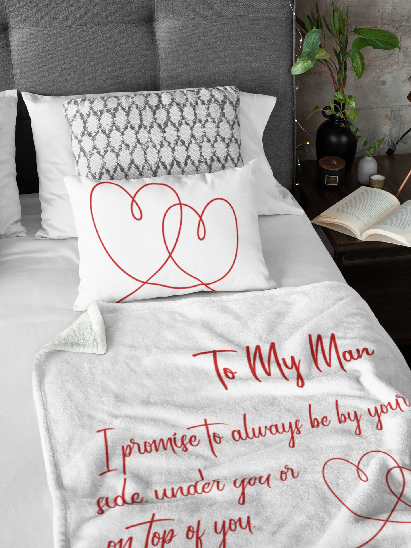 To My Man (Plain White Design) - Premium Blanket