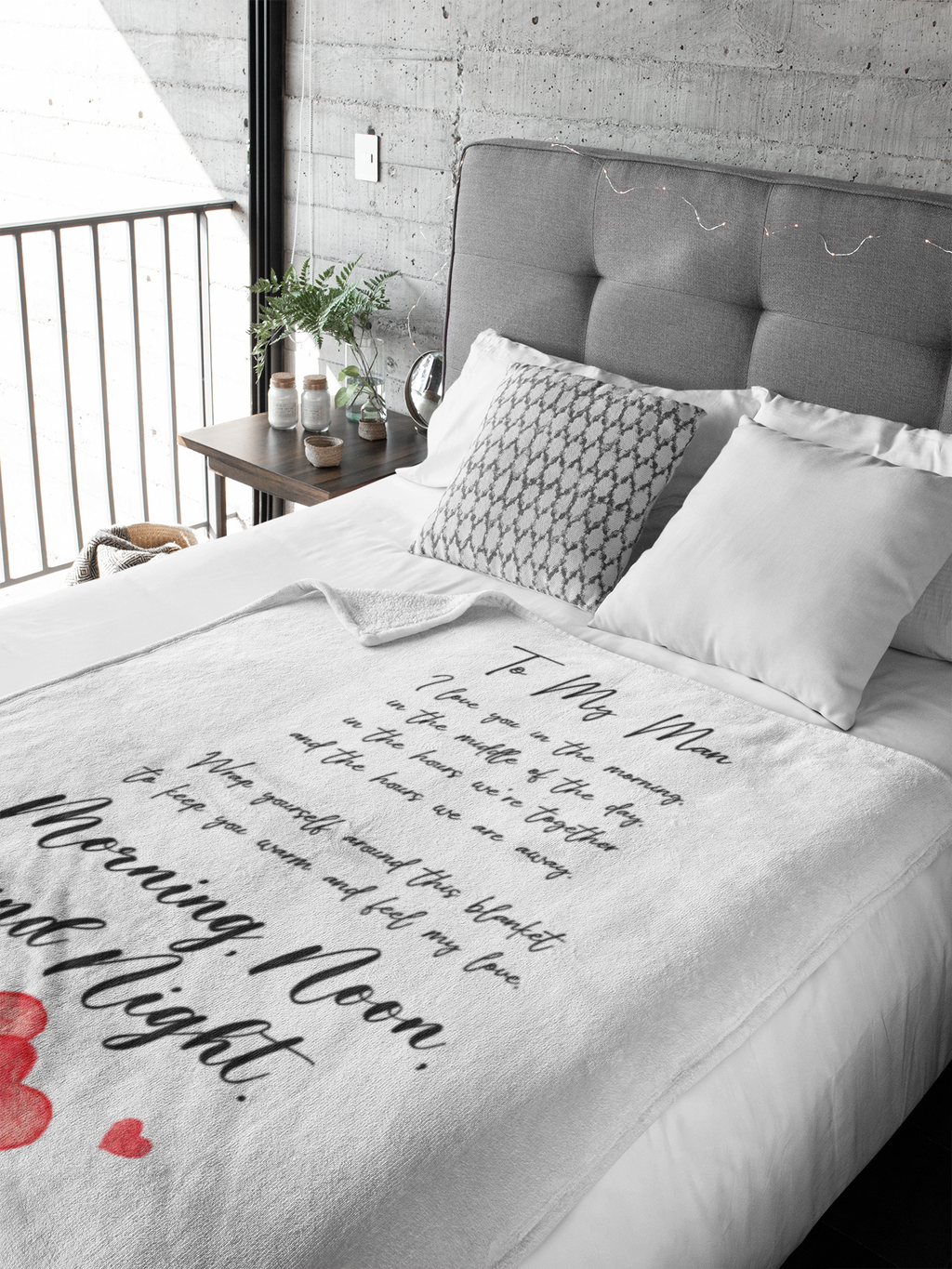To My Man (white) -  Premium Blanket