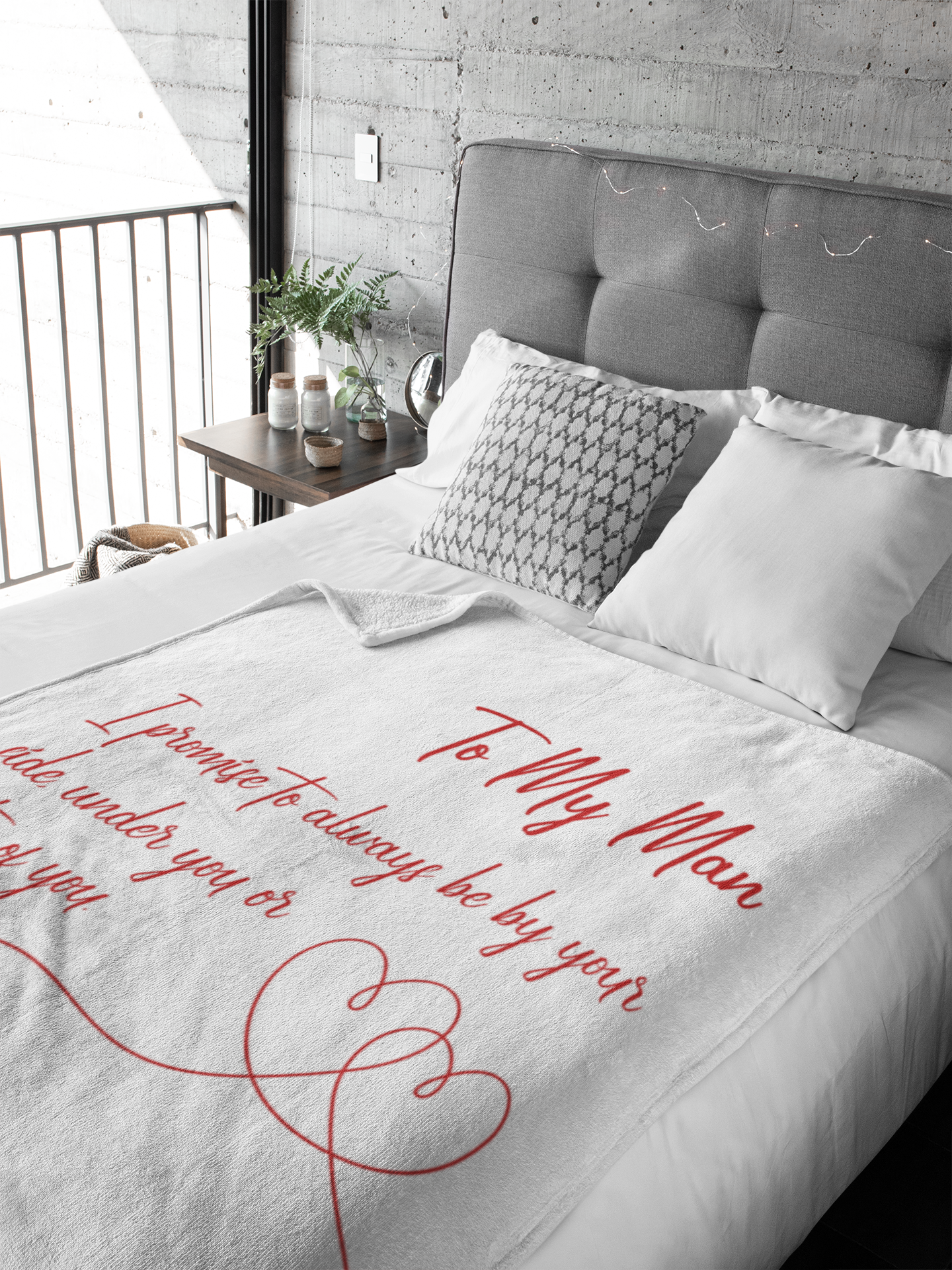To My Man (Plain White Design) - Premium Blanket