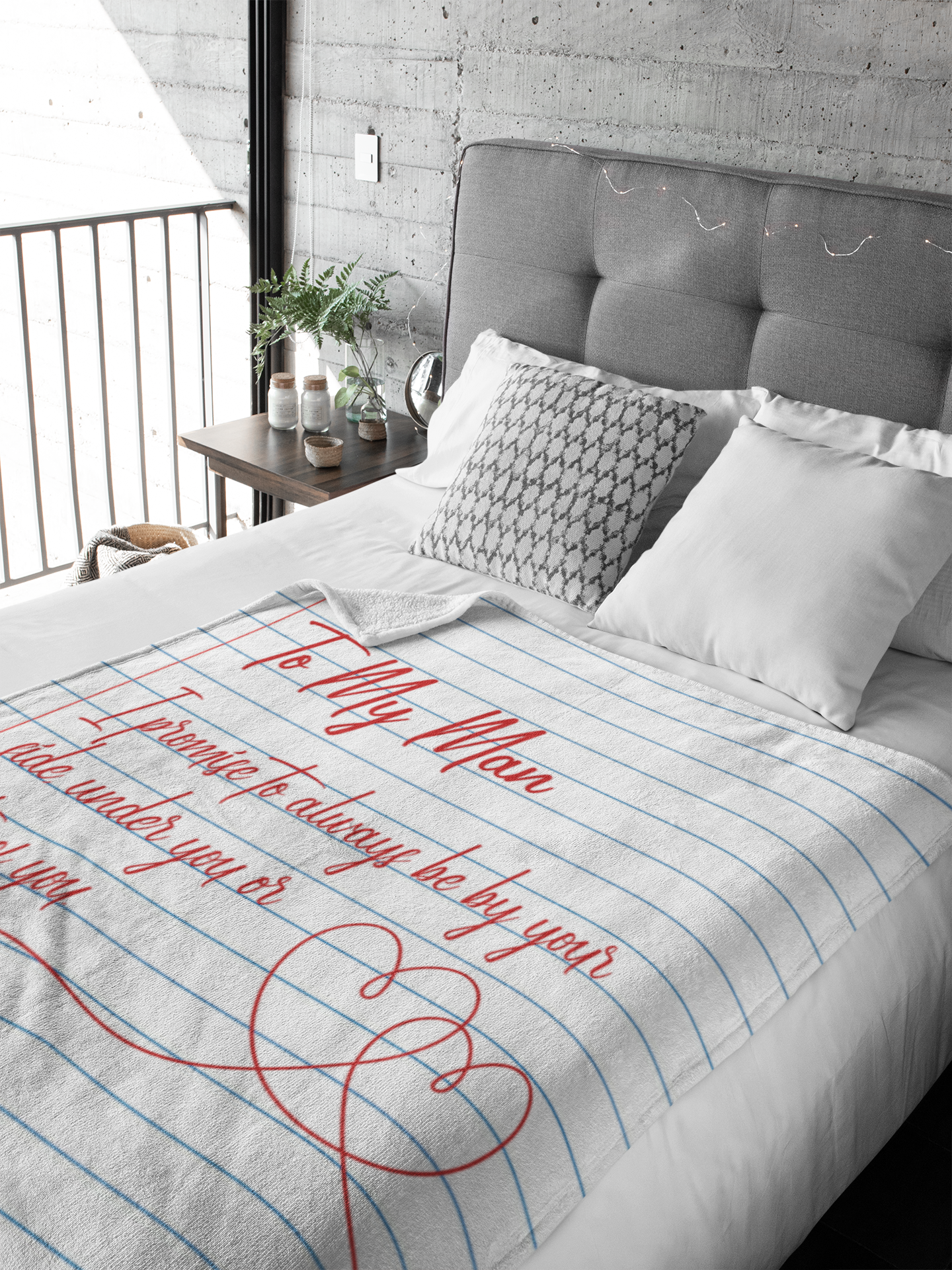 To My Man (Paper White Design) - Premium Blanket