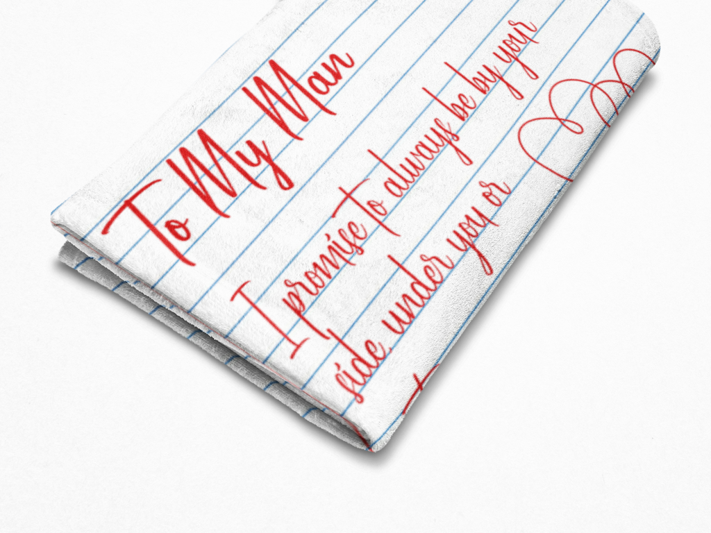To My Man (Paper White Design) - Premium Blanket