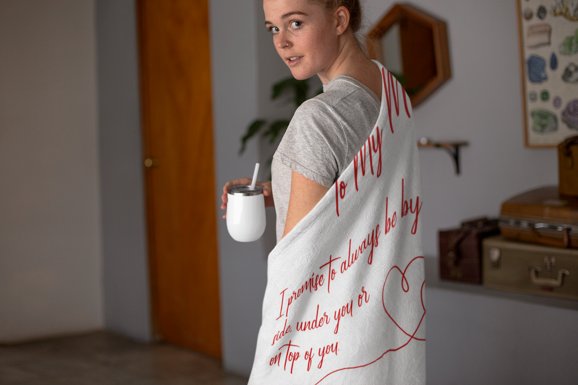To My Man (Plain White Design) - Premium Blanket