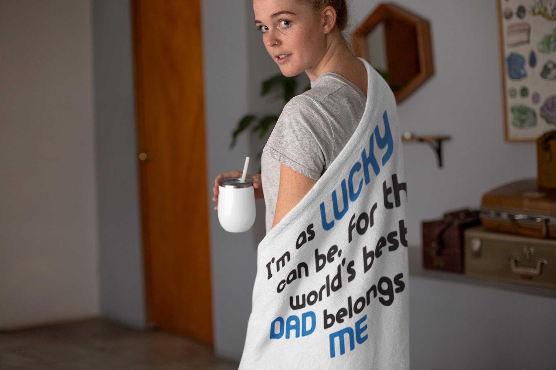 Dad Premium Fleece Blanket IV