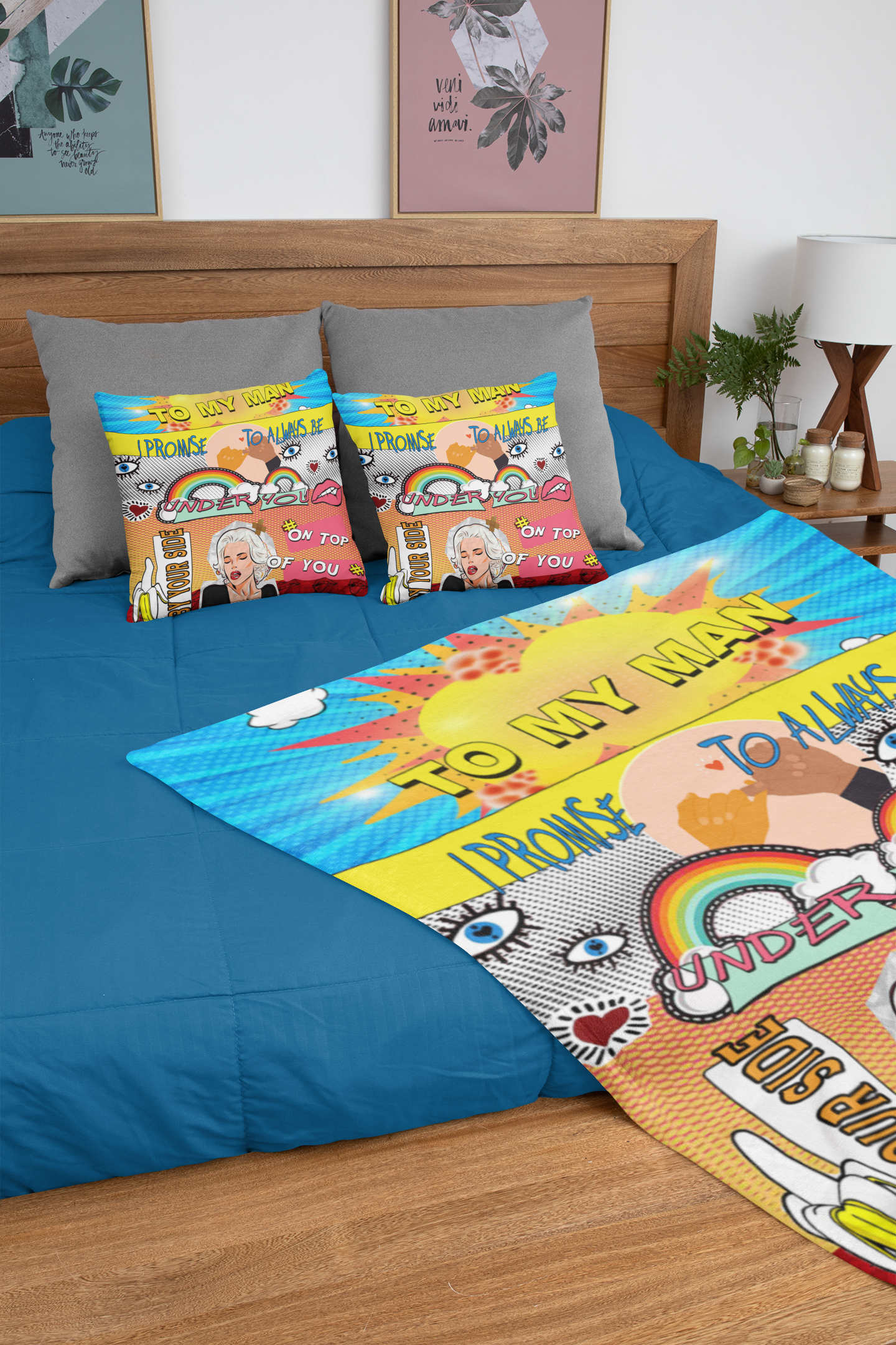 Pop Art - To My Man Promise  Premium Fleece Blanket
