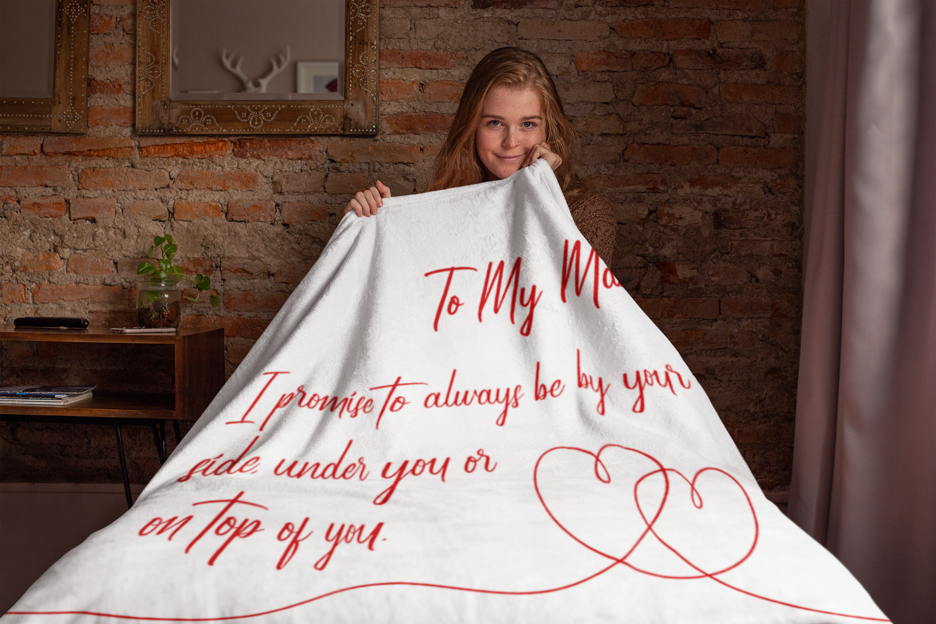 To My Man (Plain White Design) - Premium Blanket